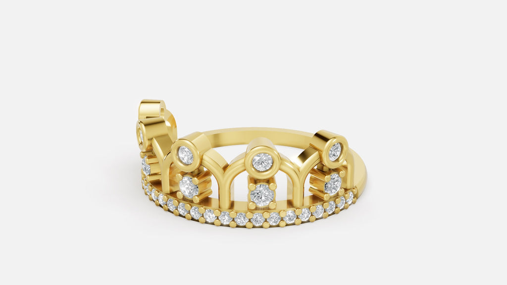 18K Gold Diamond Ring | CVD VVS Round Cut Luxury Ring