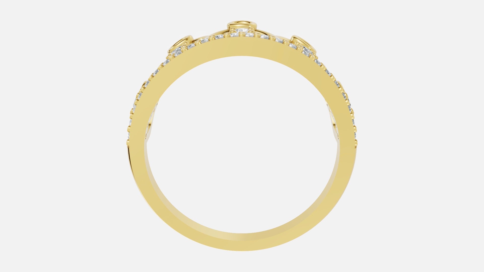 18K Gold Diamond Ring | CVD VVS Round Cut Luxury Ring