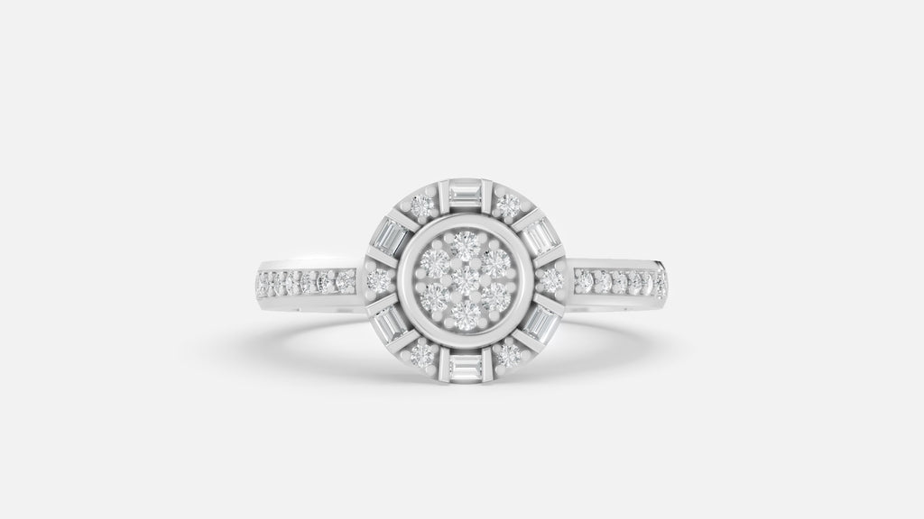 Silver CVD Diamond Ring | VVS EF Minimal Luxury Ring