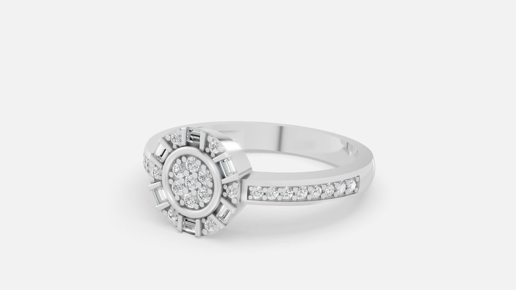 Silver CVD Diamond Ring | VVS EF Minimal Luxury Ring