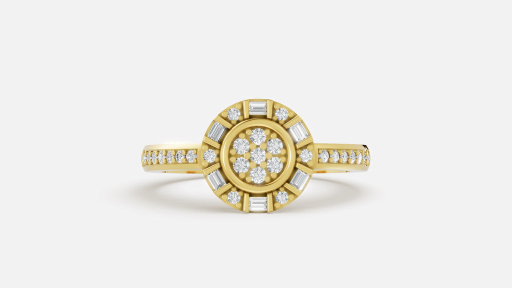 18K Gold CVD Diamond Ring | VVS EF Luxury Fine Ring