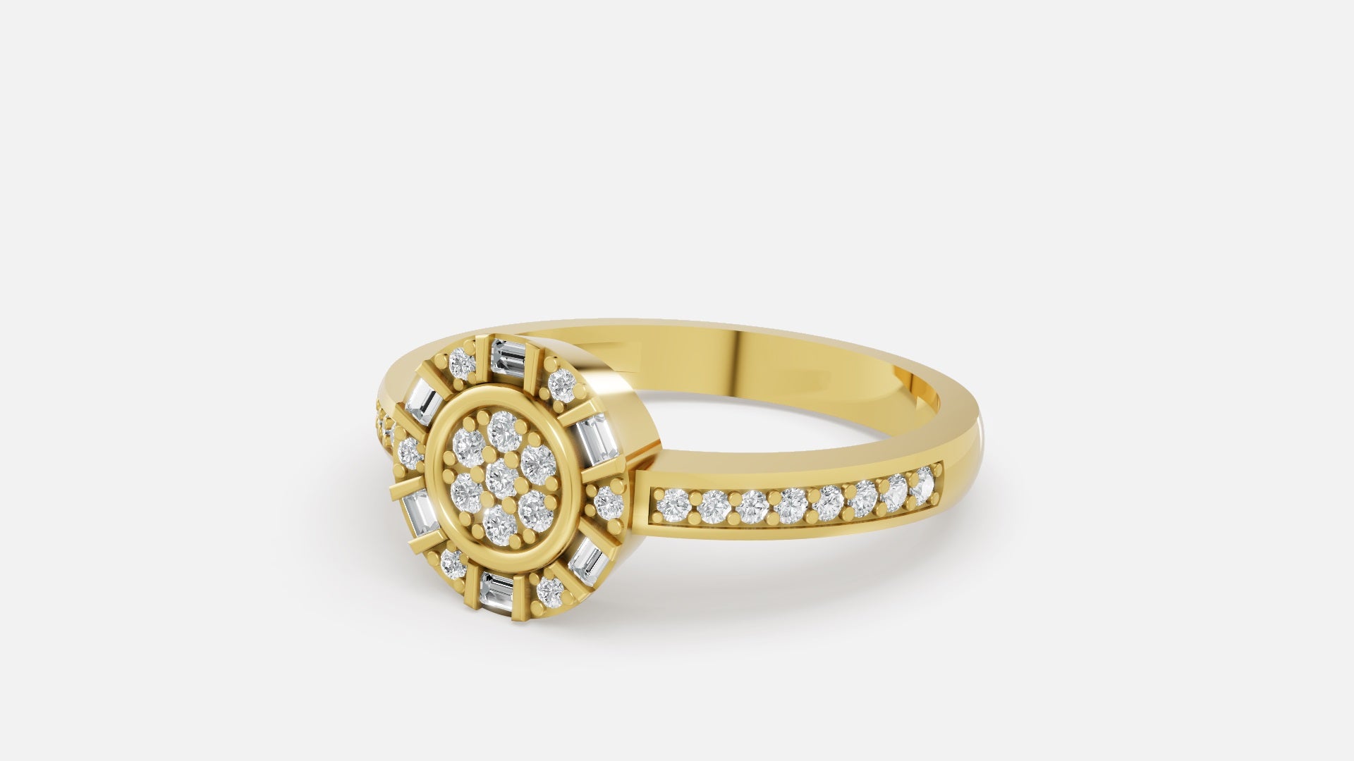 18K Gold CVD Diamond Ring | VVS EF Luxury Fine Ring