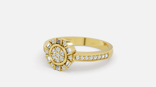 18K Gold CVD Diamond Ring | VVS EF Luxury Fine Ring