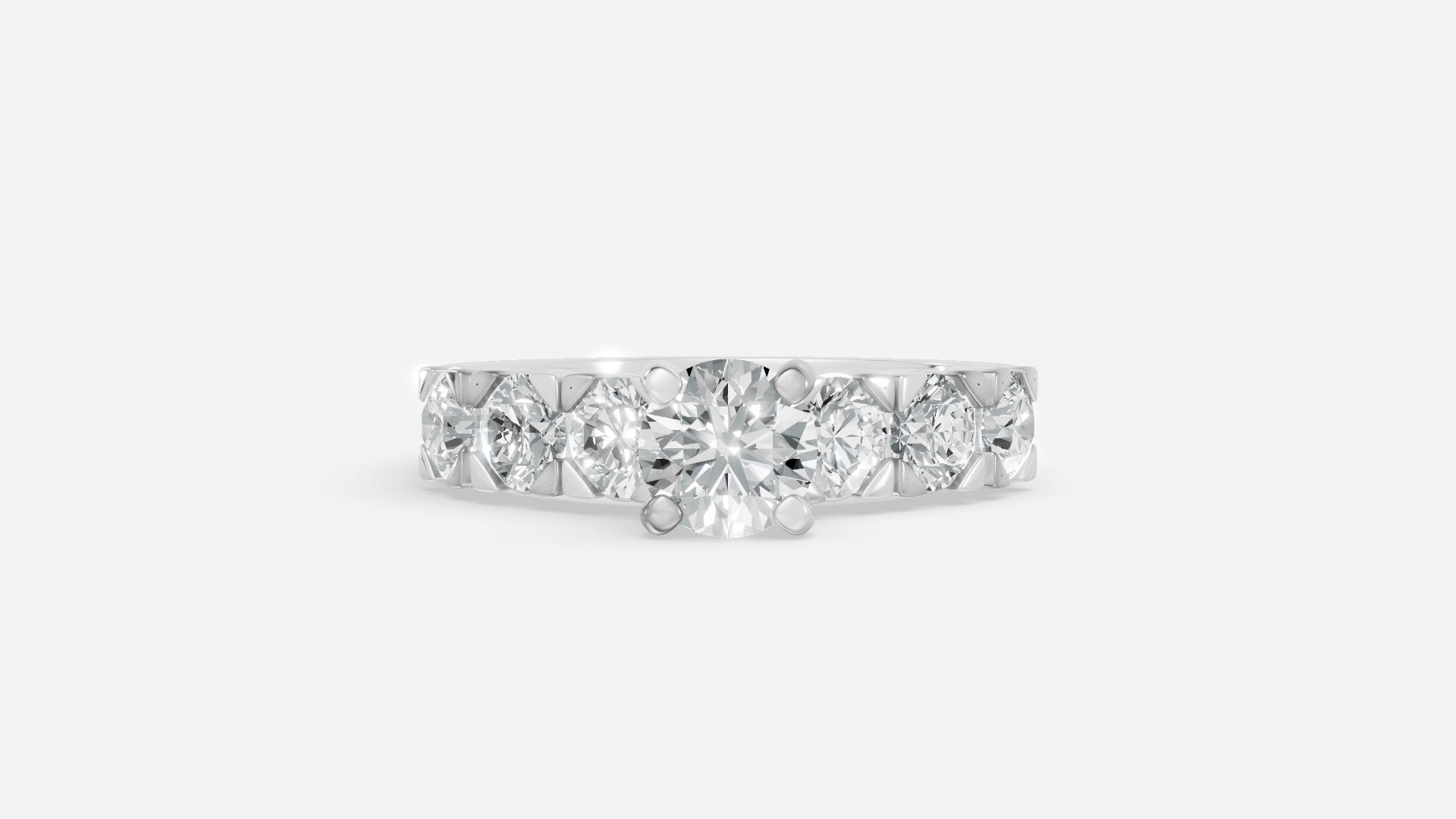 925 Silver CVD Diamond Engagement Ring VVS EF Classic Design