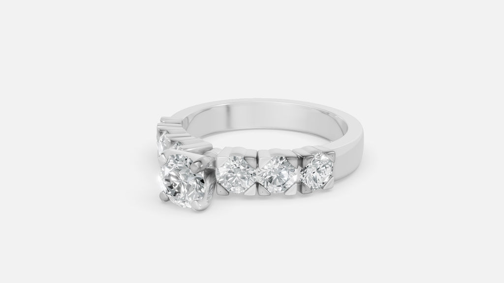 925 Silver CVD Diamond Engagement Ring VVS EF Classic Design