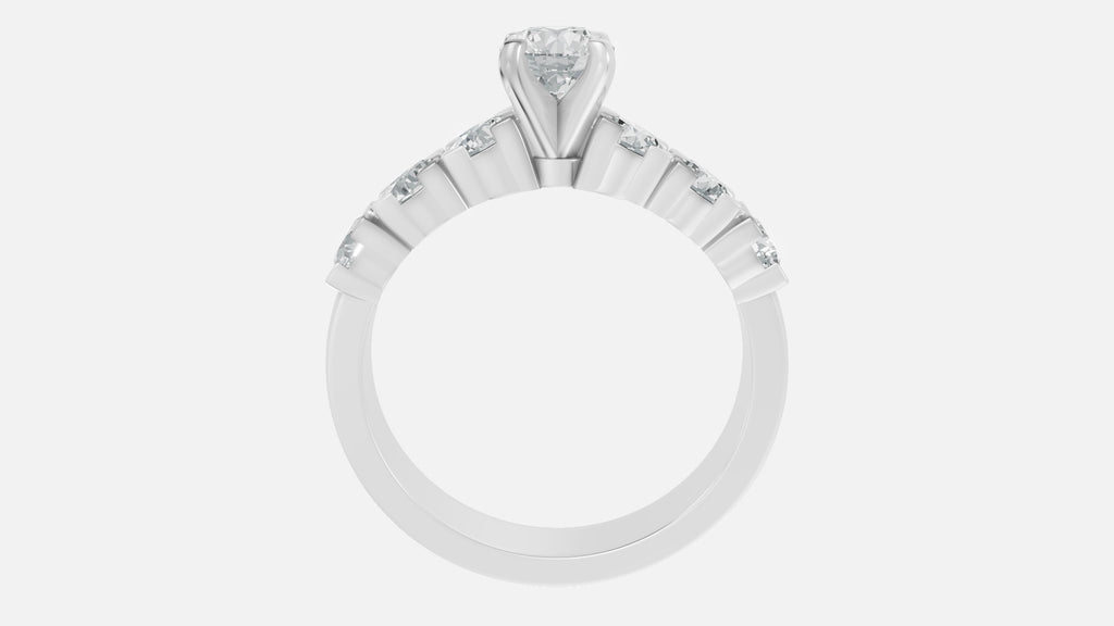 925 Silver CVD Diamond Engagement Ring VVS EF Classic Design