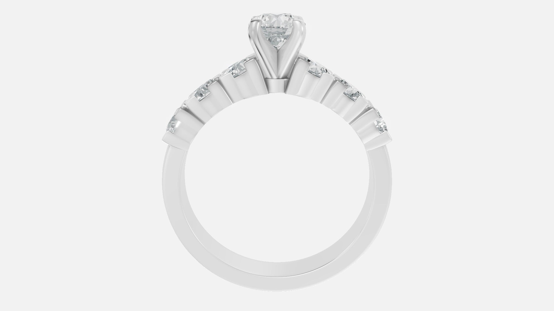 925 Silver CVD Diamond Engagement Ring VVS EF Classic Design
