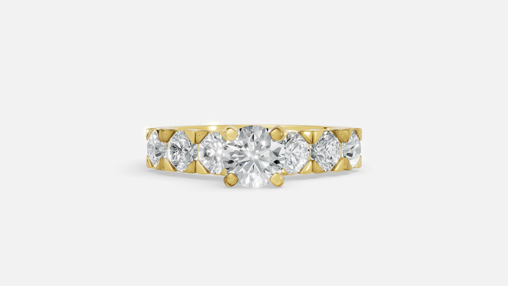 18K Gold CVD Diamond Engagement Ring VVS EF Elegant Band