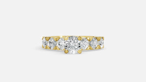 18K Gold CVD Diamond Engagement Ring VVS EF Elegant Band