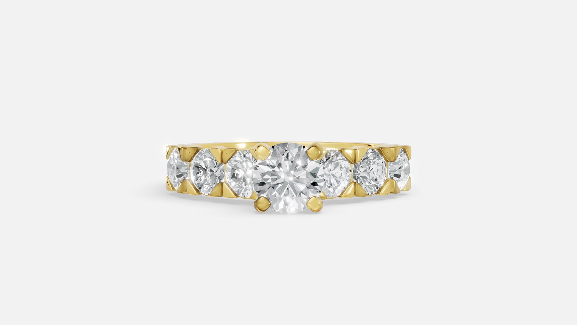 18K Gold CVD Diamond Engagement Ring VVS EF Elegant Band