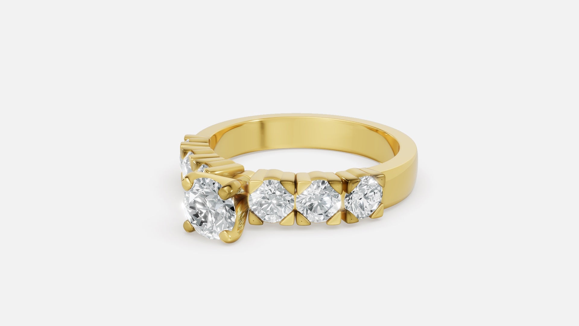 18K Gold CVD Diamond Engagement Ring VVS EF Elegant Band