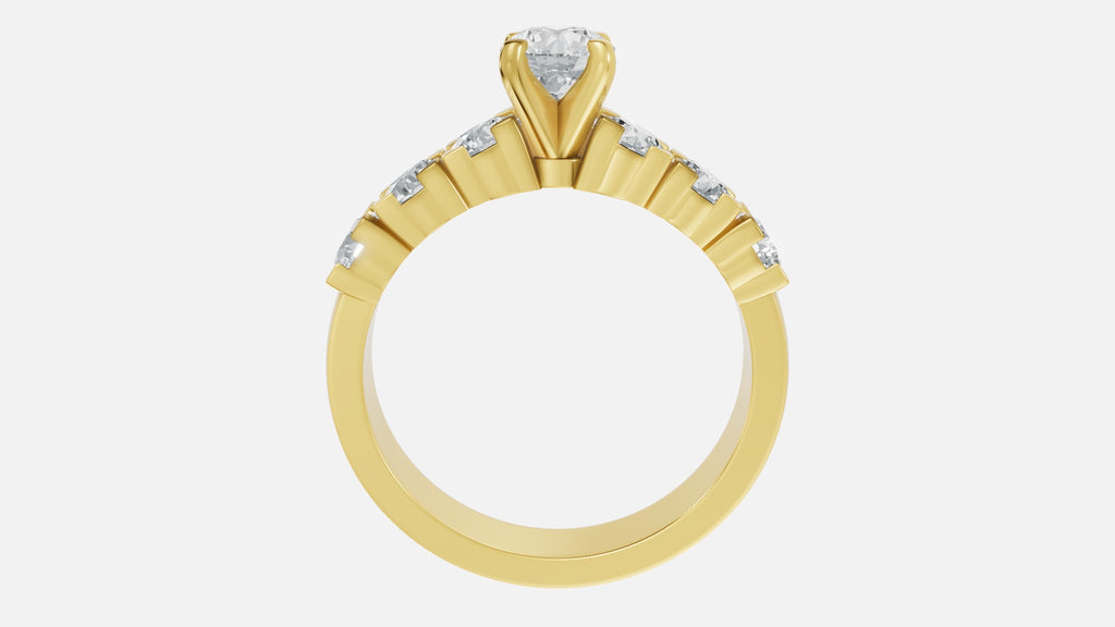 18K Gold CVD Diamond Engagement Ring VVS EF Elegant Band
