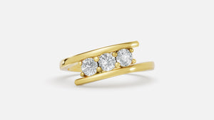 18K Gold Lab Diamond Ring 0.35 CT VVS Elegant Fine Jewelry