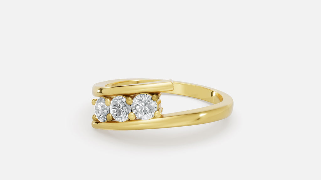 18K Gold Lab Diamond Ring 0.35 CT VVS Elegant Fine Jewelry