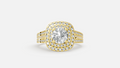 18K Gold Halo Split Shank Diamond Ring – VVS CVD Luxury