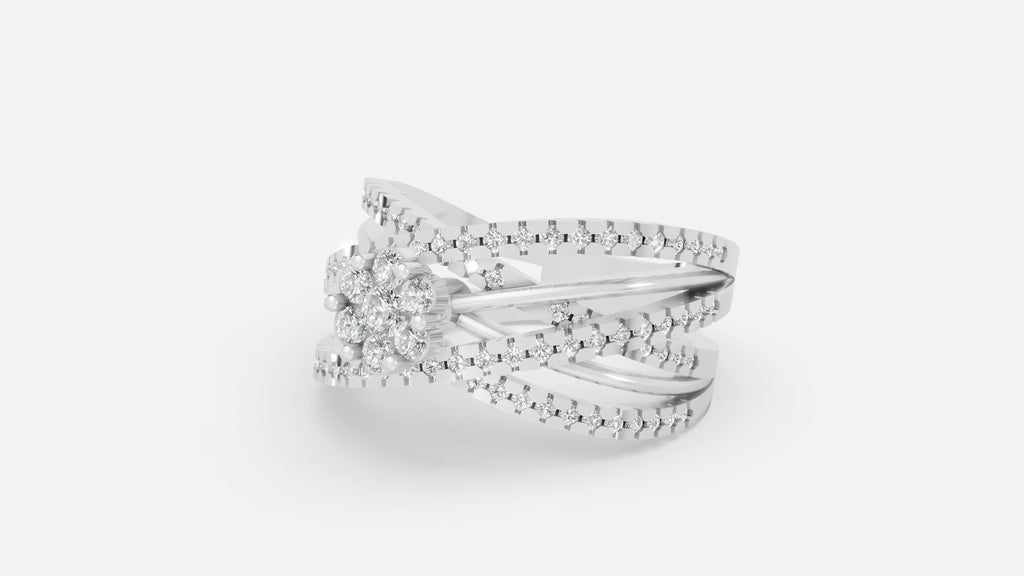 925 Silver Multi Band Diamond Ring – Elegant Solitaire Style