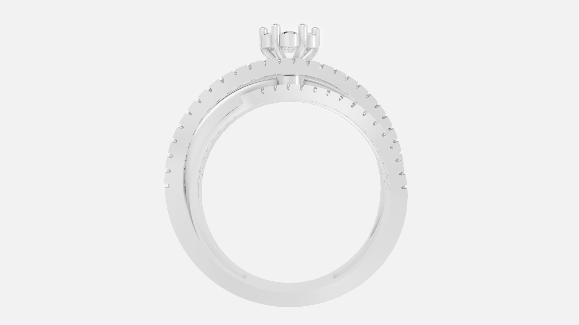 925 Silver Multi Band Diamond Ring – Elegant Solitaire Style