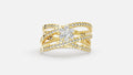 18K Gold Multi Band Solitaire Diamond Ring – Luxury VVS