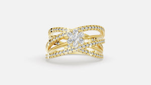 18K Gold Multi Band Solitaire Diamond Ring – Luxury VVS