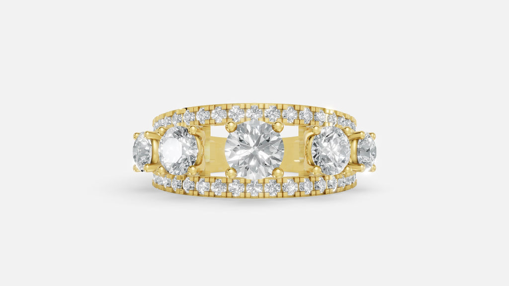 18K Gold CVD Diamond Ring for Women – VVS EF Brilliant Cut