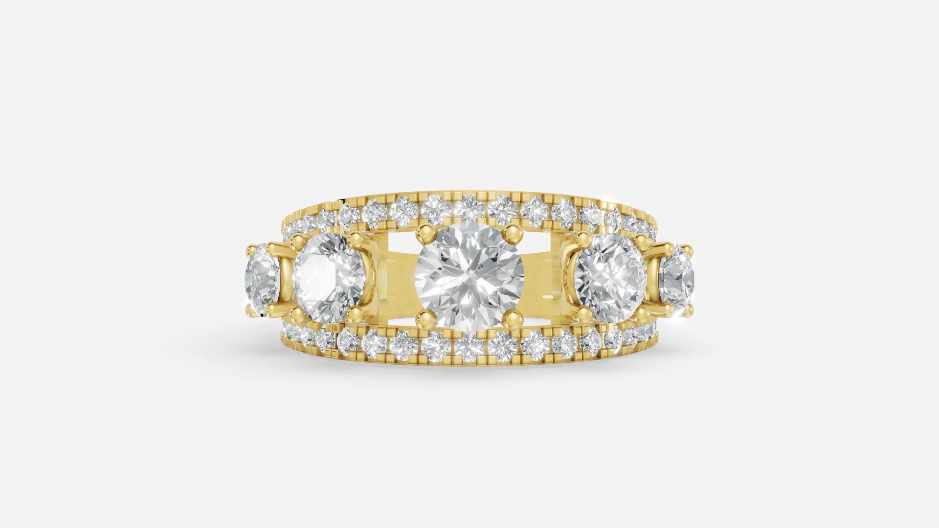 18K Gold CVD Diamond Ring for Women – VVS EF Brilliant Cut