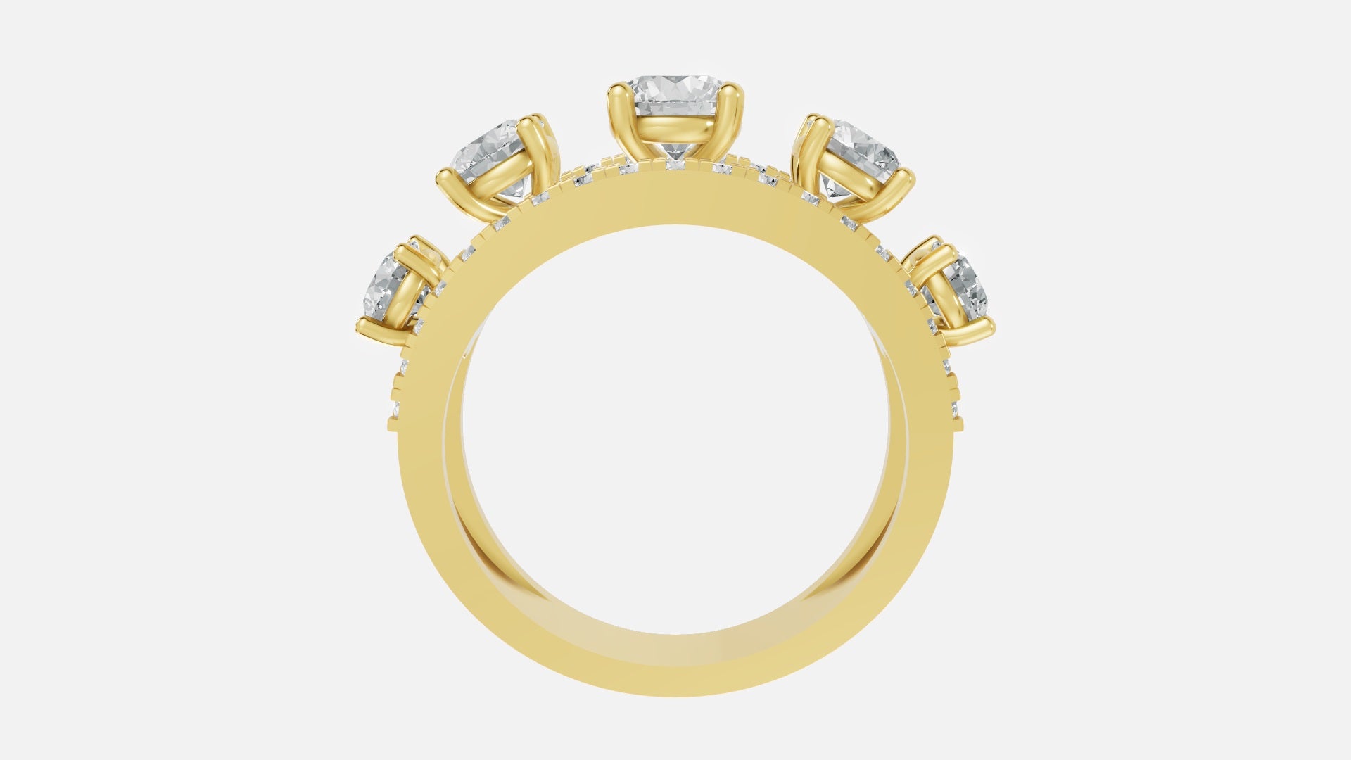 18K Gold CVD Diamond Ring for Women – VVS EF Brilliant Cut