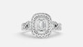 925 SILVER Halo Split Shank Diamond Ring | VVS CVD Luxury Ring