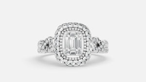 925 SILVER Halo Split Shank Diamond Ring | VVS CVD Luxury Ring