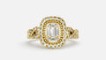 18K Gold Halo Split Shank Diamond Ring | VVS CVD Luxury Ring