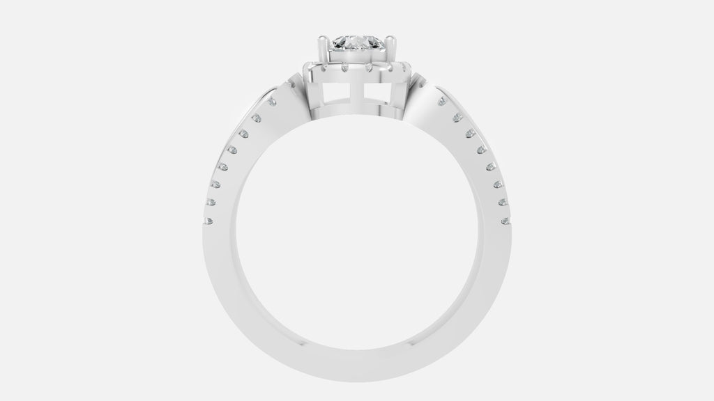 925 Silver CVD Diamond Engagement Ring VVS EF PEAR Cut