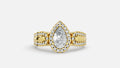 18K Gold CVD Diamond Engagement Ring VVS EF PEAR Cut