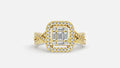 18K Gold CVD Diamond Halo Split Shank Ring (0.62 Ct)