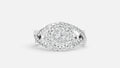 925 SILVER Halo Split Shank CVD Diamond Ring VVS (0.61 Ct)