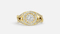 18K Gold Halo Split Shank CVD Diamond Ring VVS (0.61 Ct)