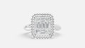 Silver Halo CVD Diamond Ring VVS EF | Elegant Statement Ring