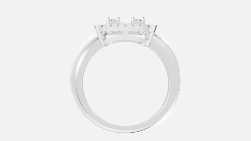 Silver Halo CVD Diamond Ring VVS EF | Elegant Statement Ring