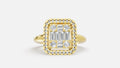 18K Gold Halo CVD Diamond Ring VVS EF | Luxury Engagement Ring