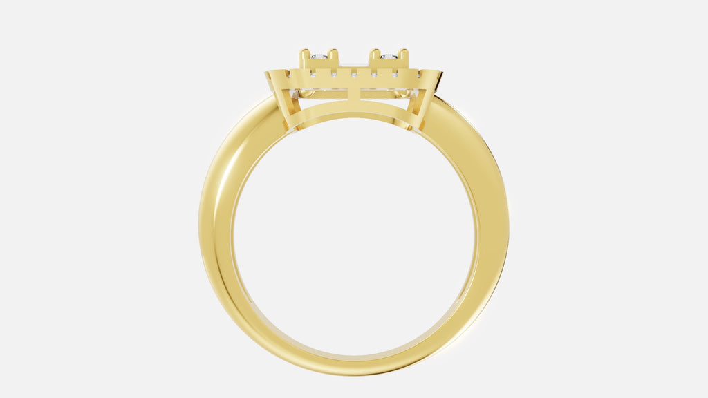 18K Gold Halo CVD Diamond Ring VVS EF | Luxury Engagement Ring