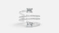 925 Silver Multi-Band CVD Diamond Ring | VVS EFG Sparkle
