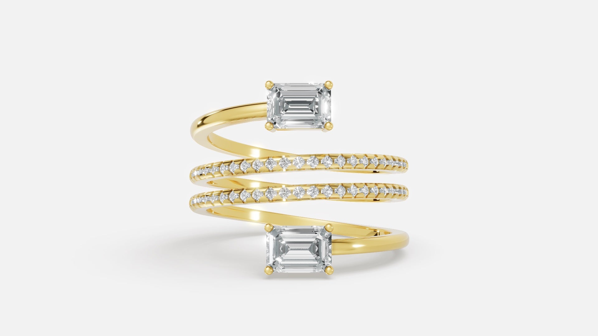 18K Gold Multi-Band CVD Diamond Ring | VVS EFG Certified