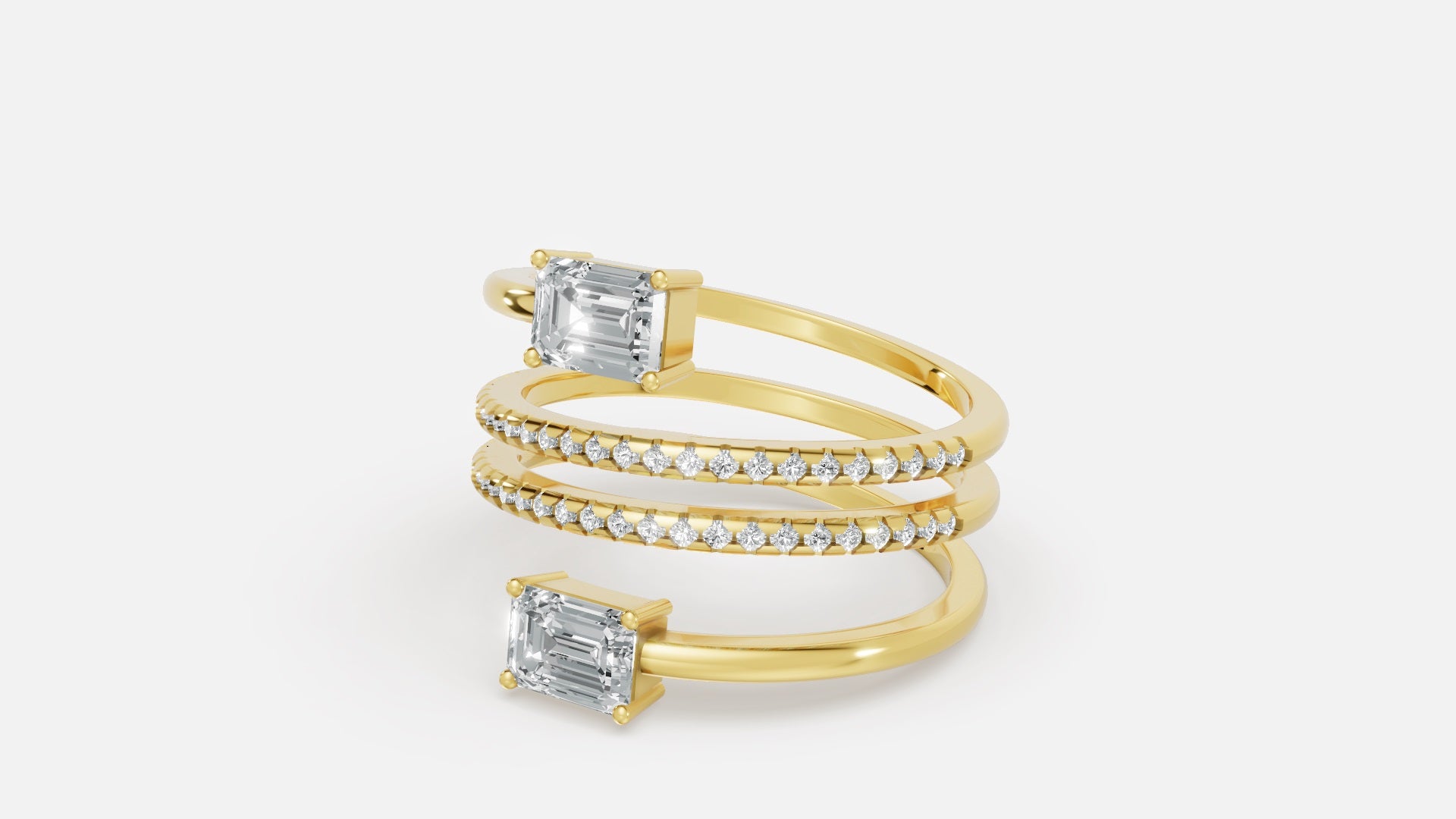 18K Gold Multi-Band CVD Diamond Ring | VVS EFG Certified