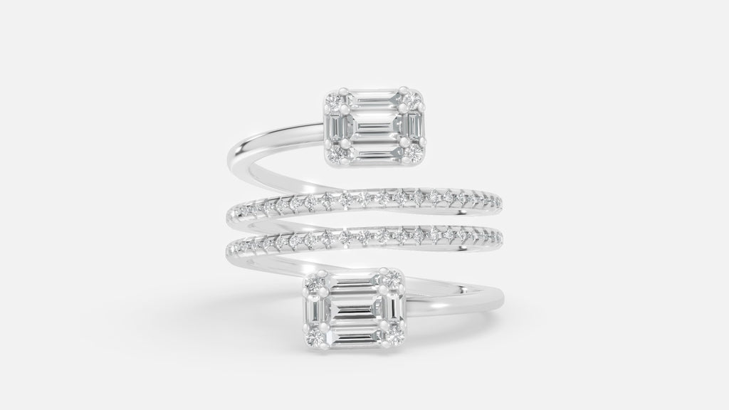 Sterling Silver Multi-Band CVD Diamond Ring (VVS EF-G