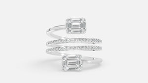 Sterling Silver Multi-Band CVD Diamond Ring (VVS EF-G