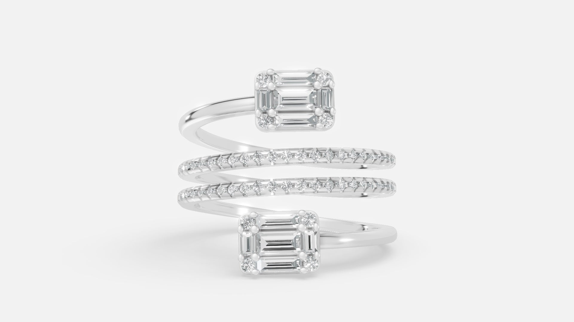Sterling Silver Multi-Band CVD Diamond Ring (VVS EF-G