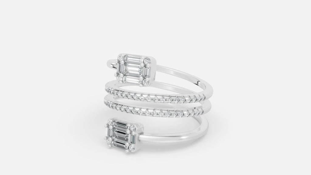 Sterling Silver Multi-Band CVD Diamond Ring (VVS EF-G