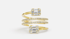 18K Gold Multi-Band CVD Diamond Ring (VVS EF-G, 0.65 Ct)