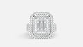 Sterling Silver Halo CVD Diamond Ring – VVS Clarity Elegance