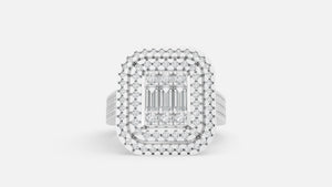 Sterling Silver Halo CVD Diamond Ring – VVS Clarity Elegance