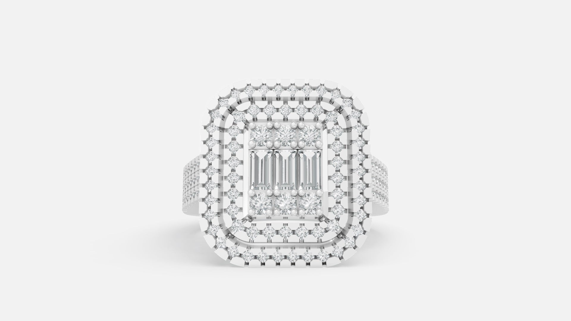 Sterling Silver Halo CVD Diamond Ring – VVS Clarity Elegance