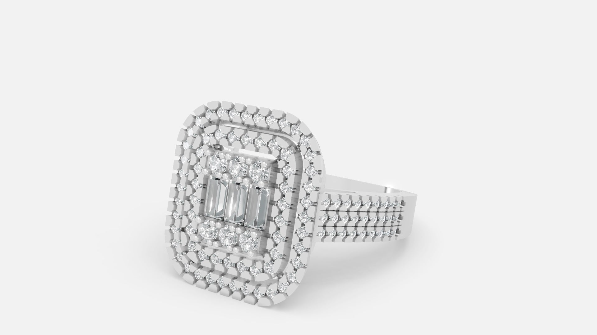 Sterling Silver Halo CVD Diamond Ring – VVS Clarity Elegance